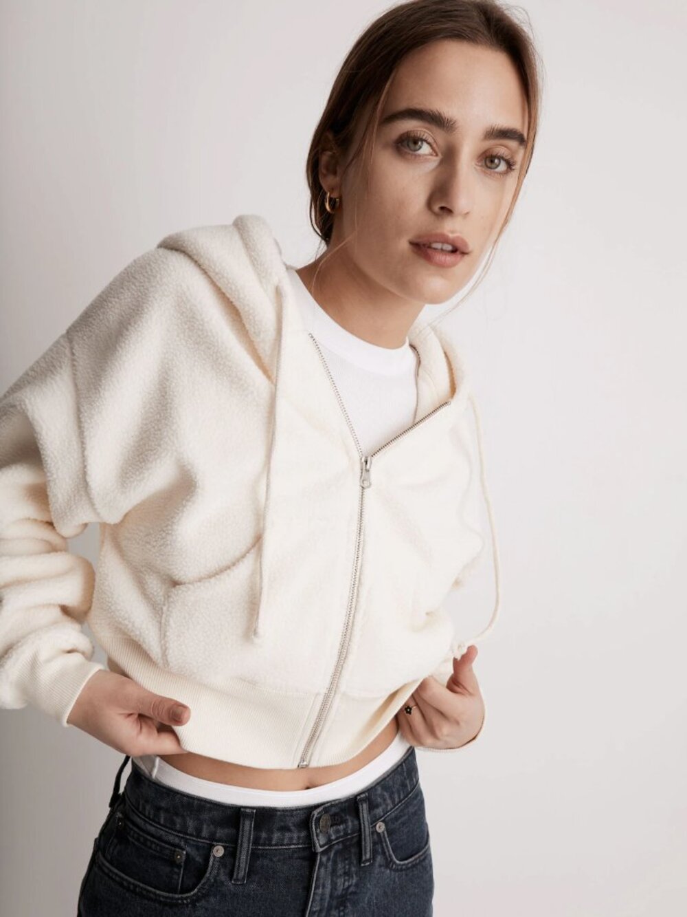 Madewell Sherpa Hoodie Sweatshirt